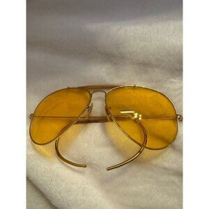 Vintage B&L Ray-Ban Outdoorsman Aviator Gold Yellow Lens USA w/ Case